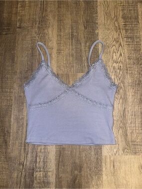 Garage Lavender Lace Trim Ribbed Tank